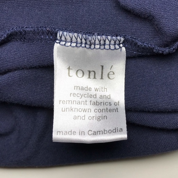 Tonlé Eco-Friendly Short Sleeve Printed T Shirt Dress in Blue S - Picture 4 of 5